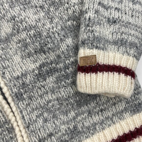 Ark Wool Cowichan Canada Curling Full Zip Lined Thick Sweater Jacket Women's M - Picture 6 of 9